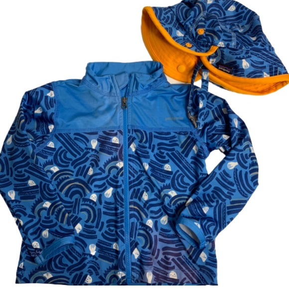 Patagonia Other - Patagonia Full ZIP Rash Guard & Baby Bucket Hat